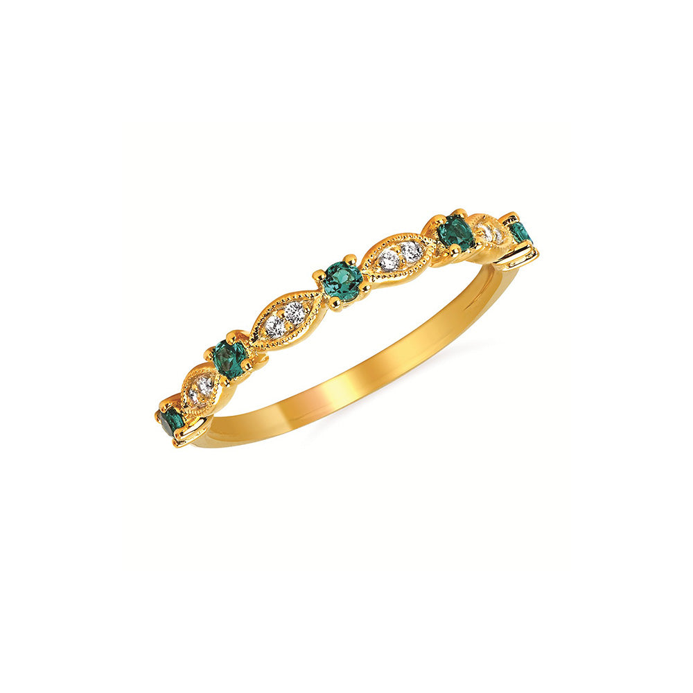 Emerald stackable ring on sale gold