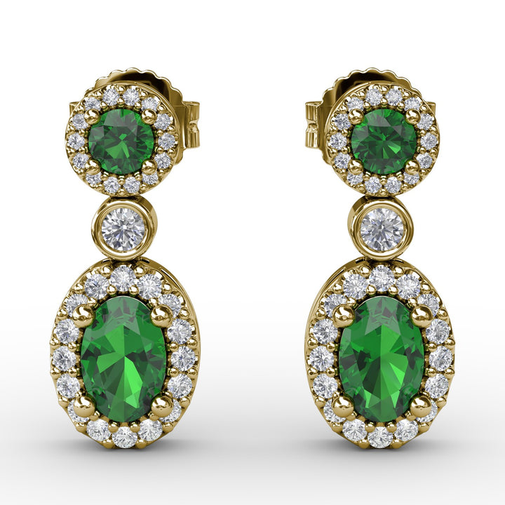 Set the Scene Emerald and Diamond Dangle Earrings