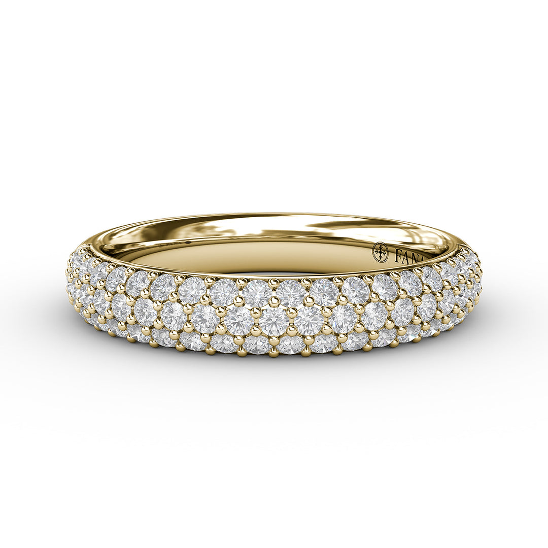 Domed Diamond Pave Band