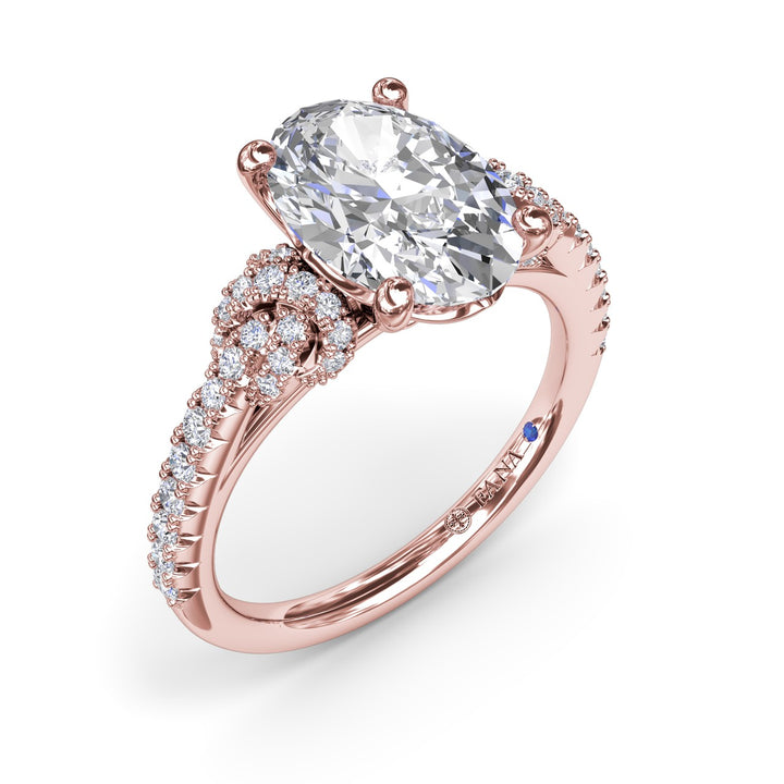 Oval Love Knot Diamond Engagement Ring