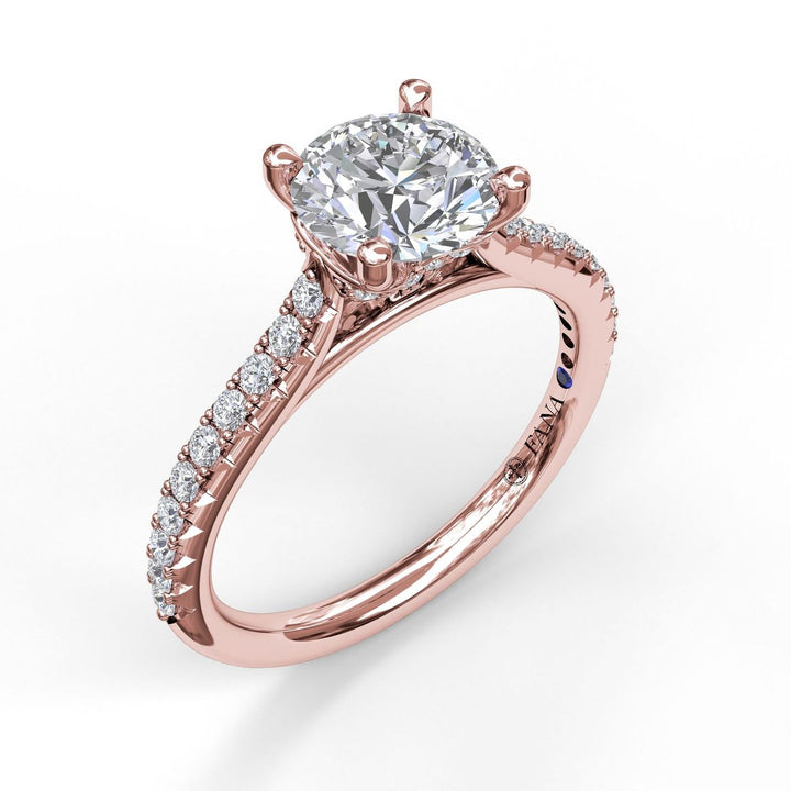 Delicate Classic Engagement Ring with Delicate Side Detail