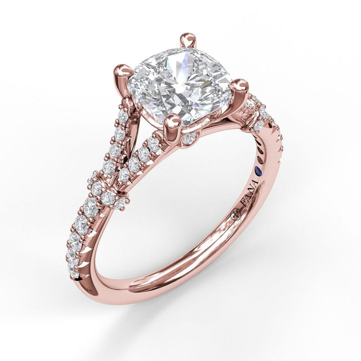 Distinctive Diamond Engagement Ring with a Subtle Split Band