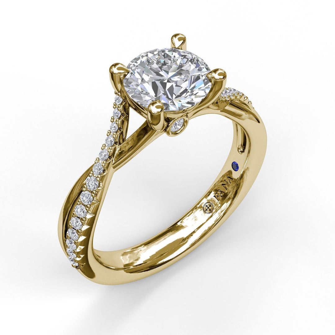 Alternating Diamond Twist Engagement Ring