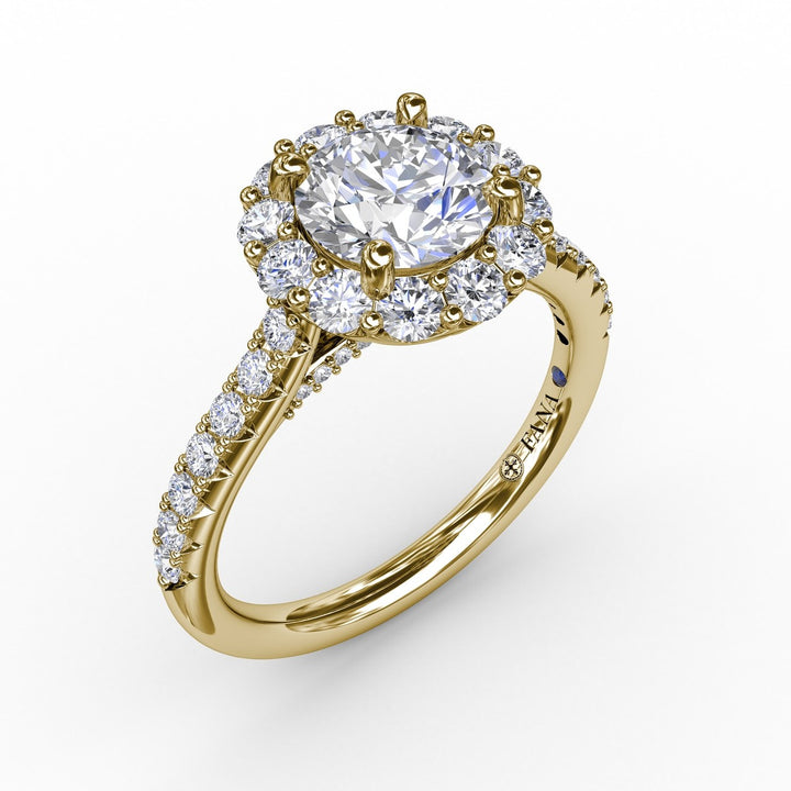 Classic Round Halo Engagement Ring