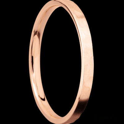 2 mm wide Flat 14K Rose Gold band.