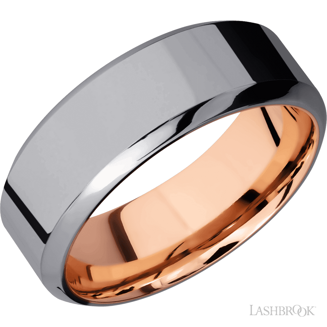 Tantalum with Polish , Polish Finish and 14K Rose Gold