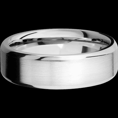 7 mm wide Beveled 14K White Gold band.