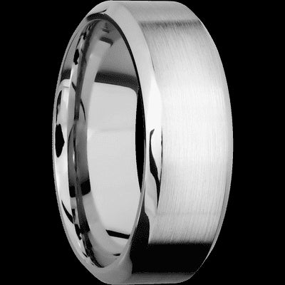 8 mm wide High Bevel 14K White Gold band.