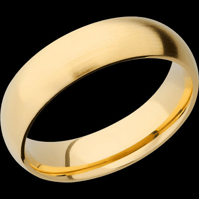 6 mm wide Domed 14K Yellow Gold band.