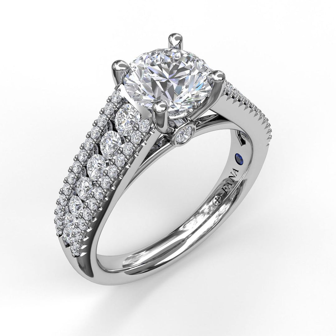 Tapered Shared Prong Engagement Ring