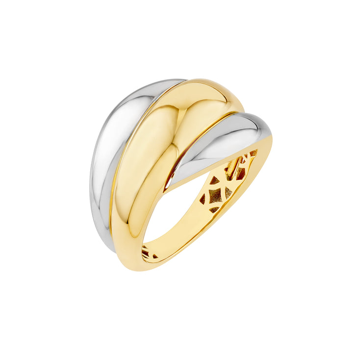 Two Tone Polished Rolling Twist Ring