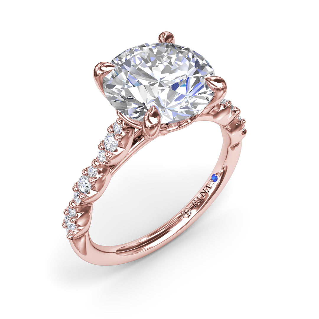 Petite Pave Diamond Engagement Ring