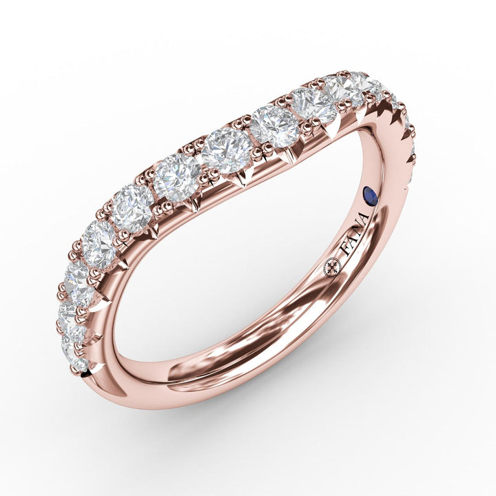 French Pave Set Contour Diamond Band