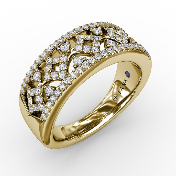 Geometric Pave Diamond Band