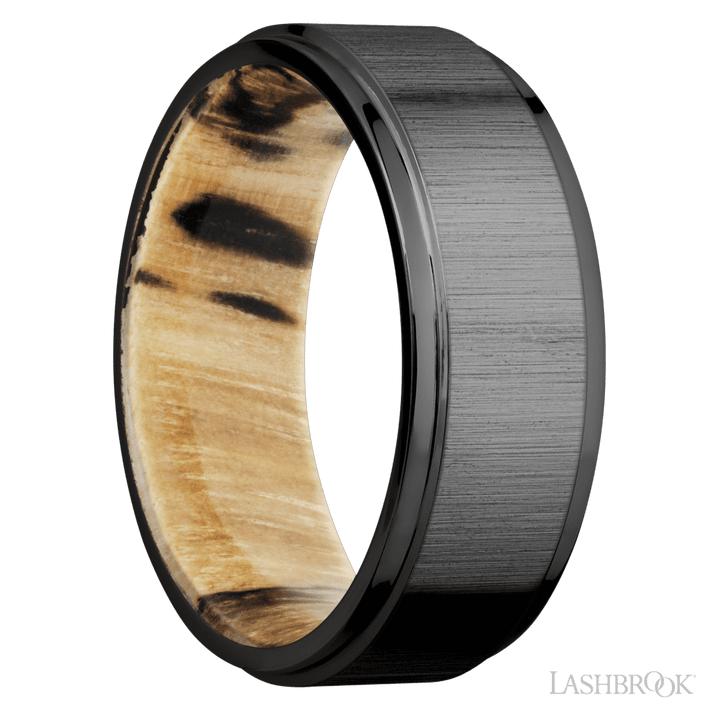 Zirconium with Crosssatinblack , Polish Finish and Spalted Tamarind