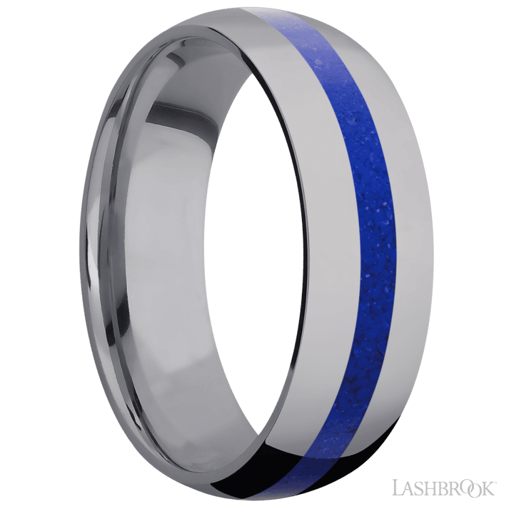 Tantalum with Polish Finish and Lapis Inlay