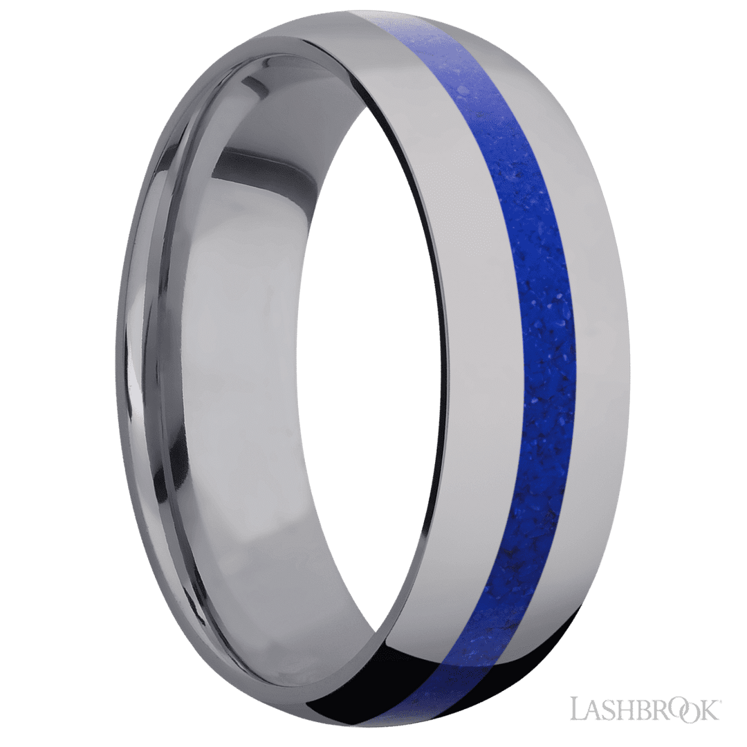 Tantalum with Polish Finish and Lapis Inlay