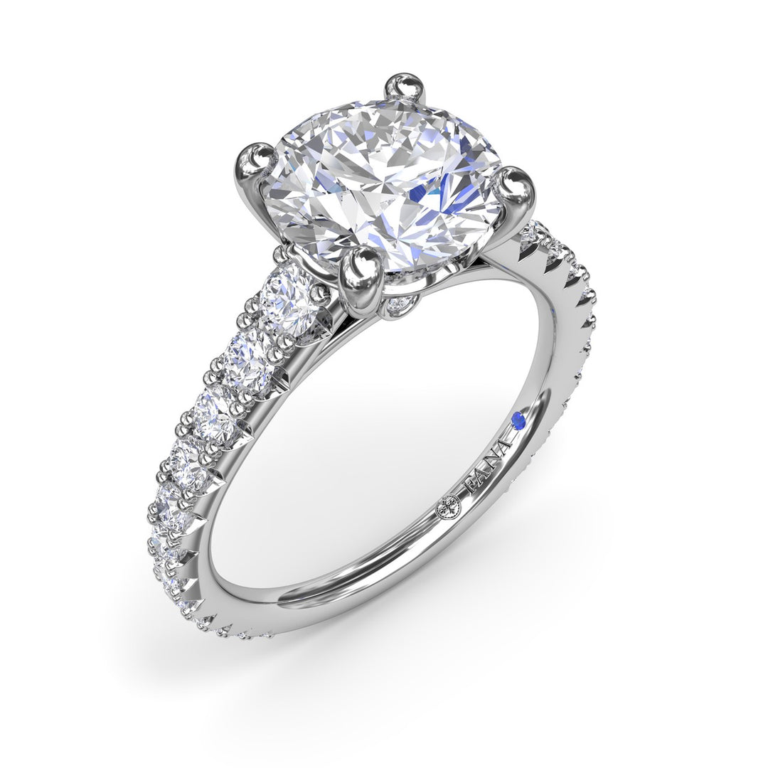 Round Diamond Engagement Ring with Graduated Shank