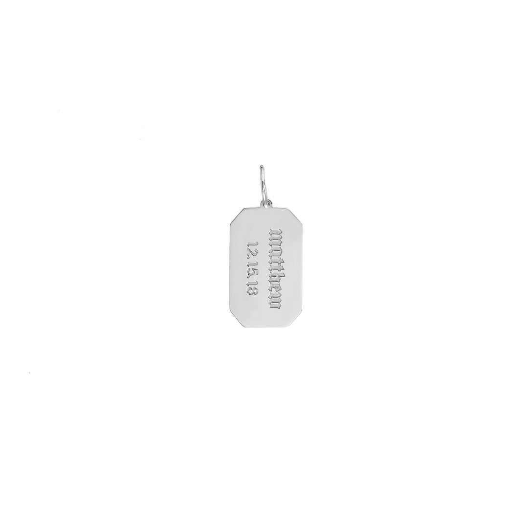 Cutoff Rectangular Engravable Charm