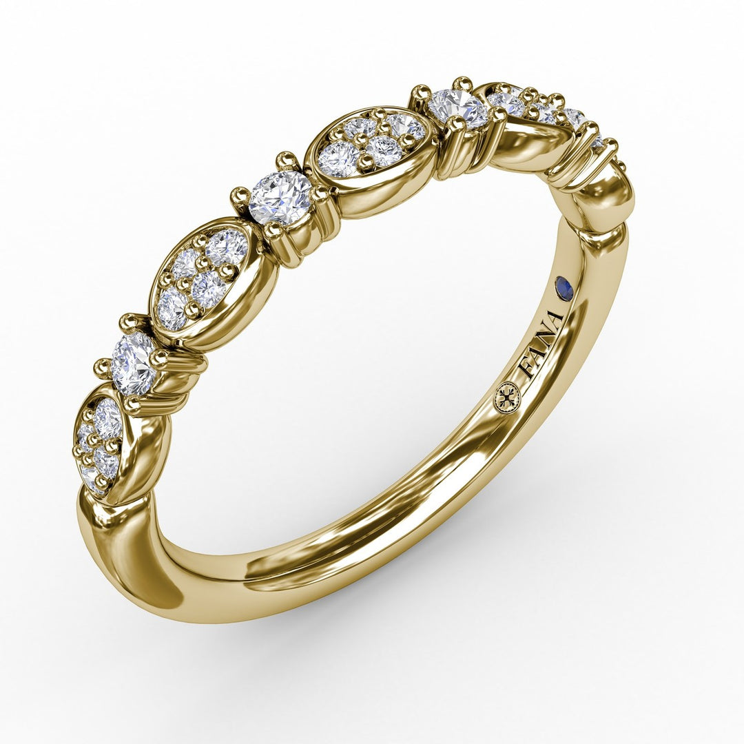 Alternating Marquise and Round Diamond Band