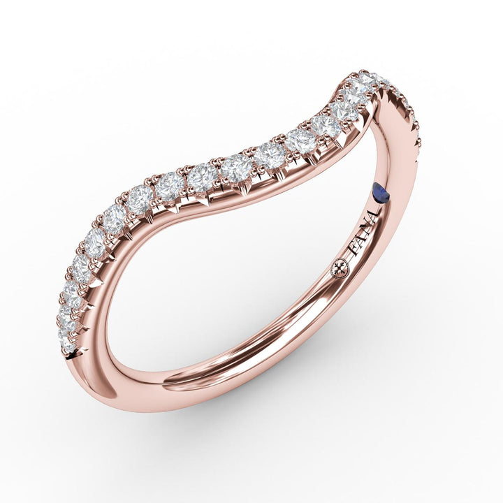 French Pave Set Contour Diamond Band