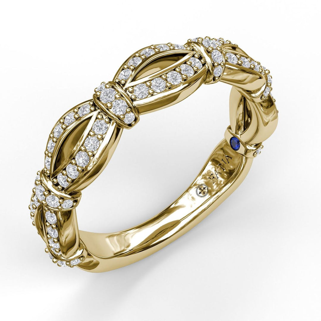 Wide Scalloped Diamond Band