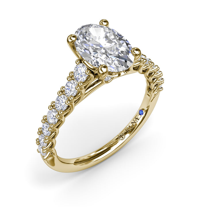 Trellis Set Oval Diamond Engagement Ring