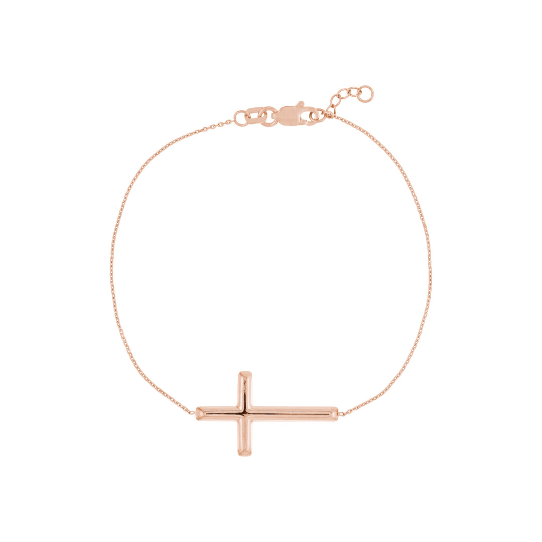 Large Sideways Cross on Chain Bracelet