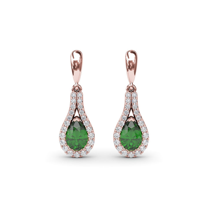 Glamourous Emerand and Diamond Wrap Earrings