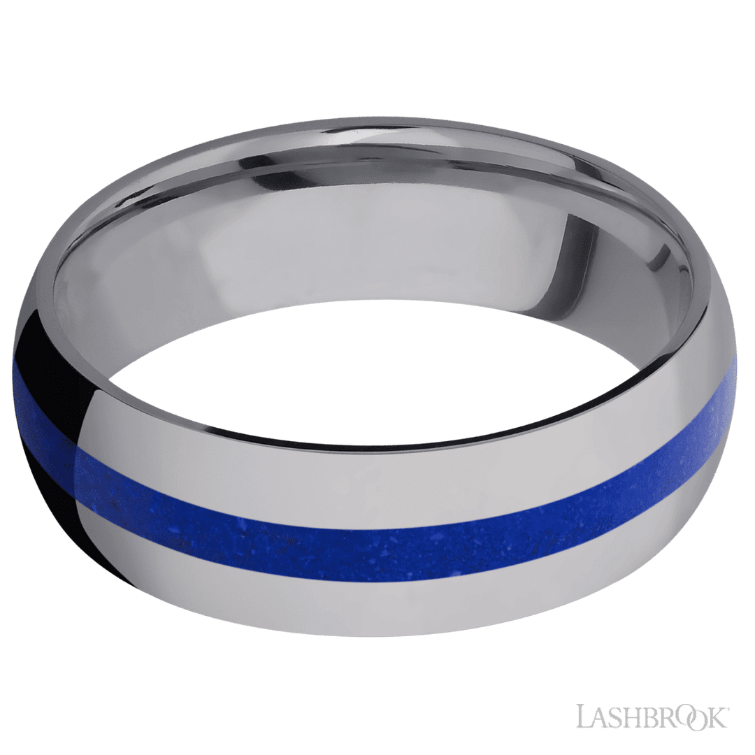 Tantalum with Polish Finish and Lapis Inlay