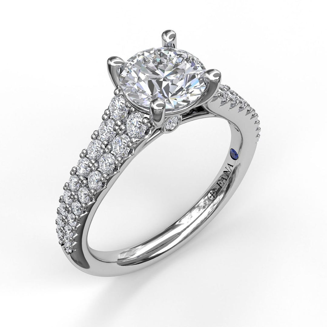 Double Row Graduated Engagement Ring