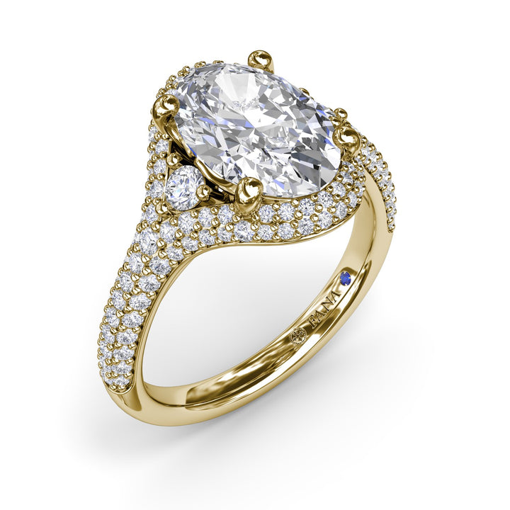 Double Pavé Diamond Halo Engagement Ring