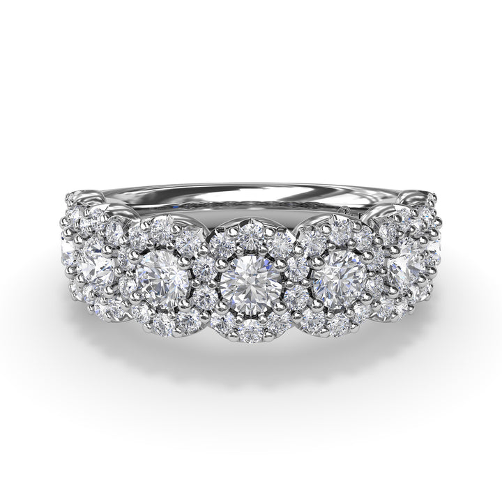 Floral Round Diamond Band