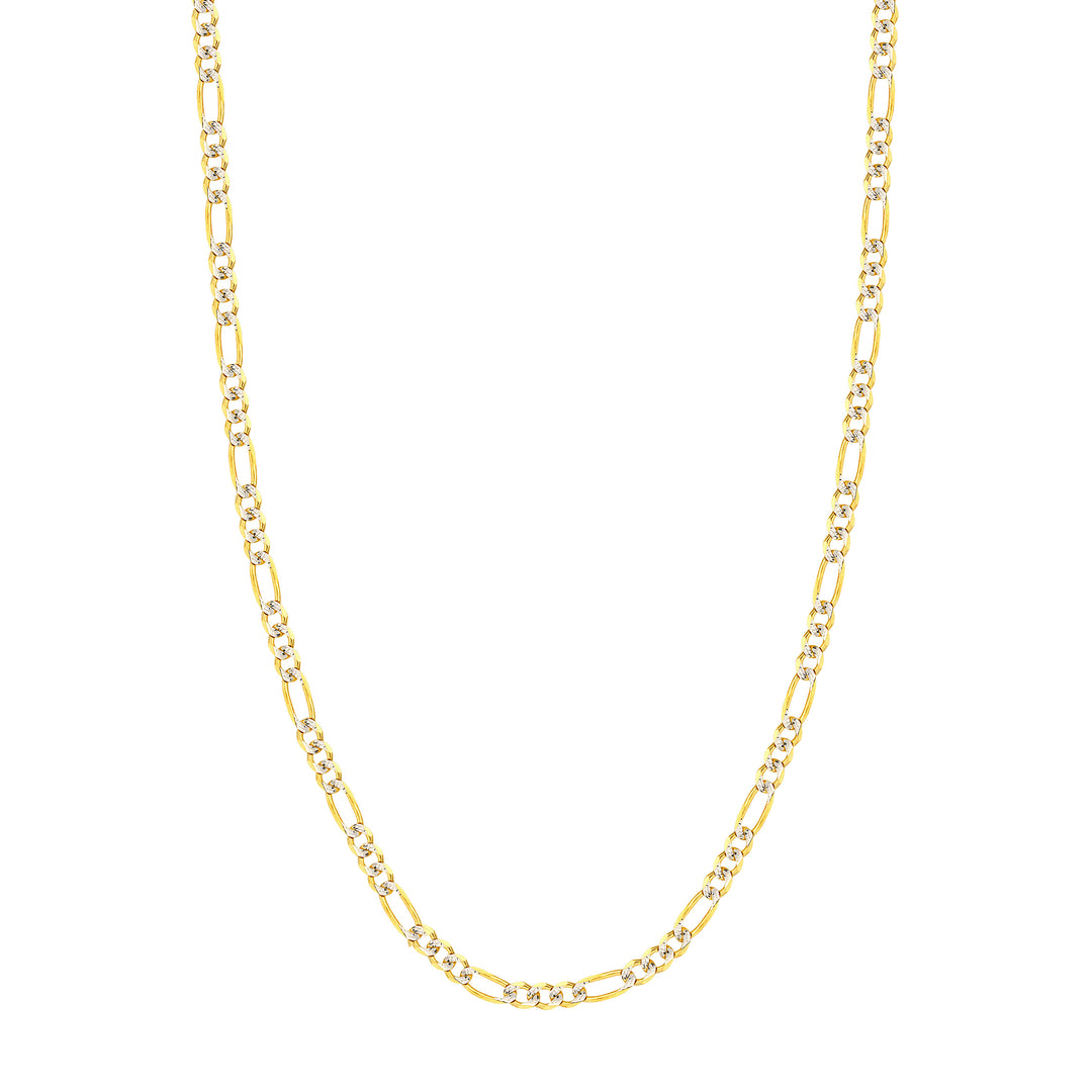 4.75mm Two-Tone Pave Figaro Chain with Lobster Lock