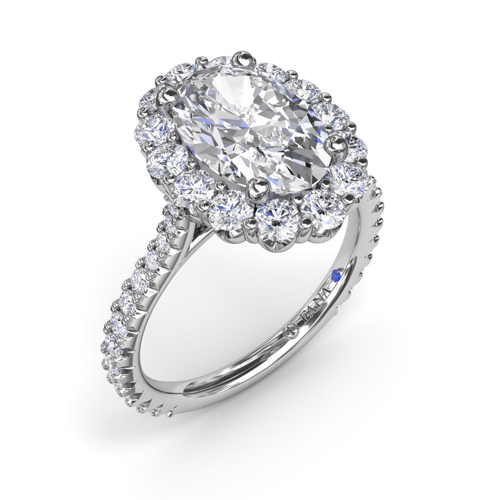 Floral Halo Diamond Engagement Ring