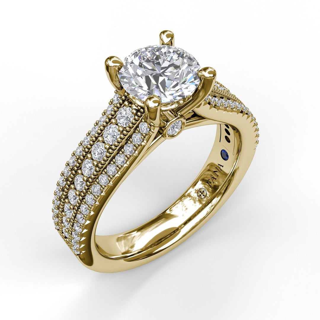 Three Row Stepped Engagement Ring