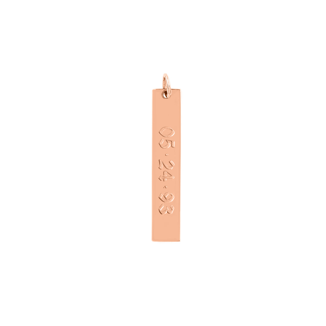 Long Vertical Bar Engravable Charm