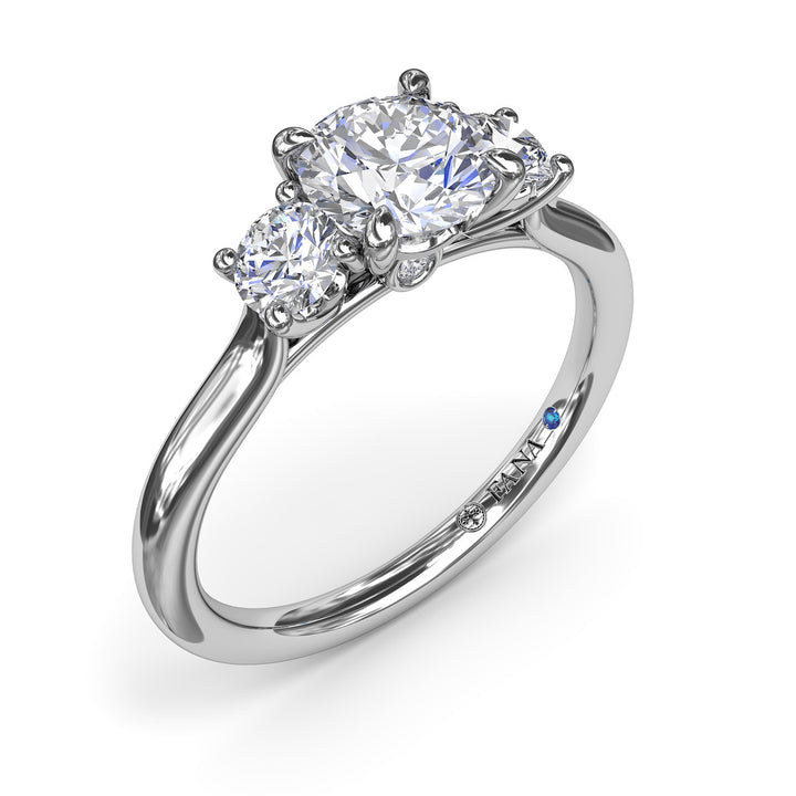 Petite Three-Stone Diamond Engagement Ring