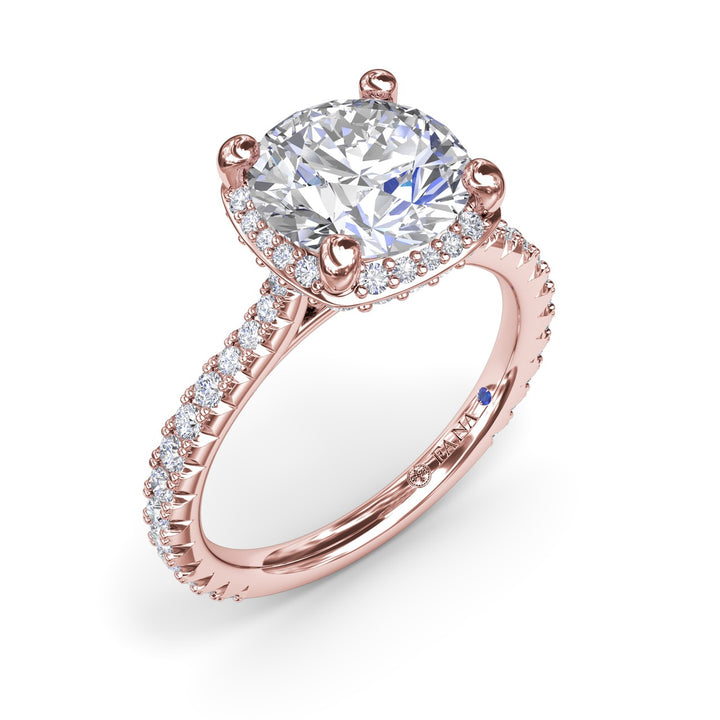 Cushion Cut Diamond Halo Engagement Ring