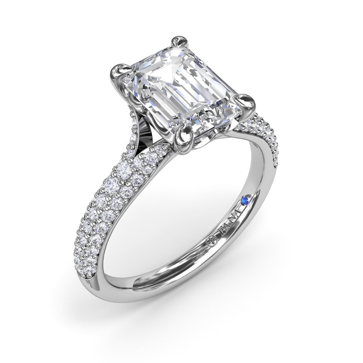 Split Shank Tapered Pavé Engagement Ring