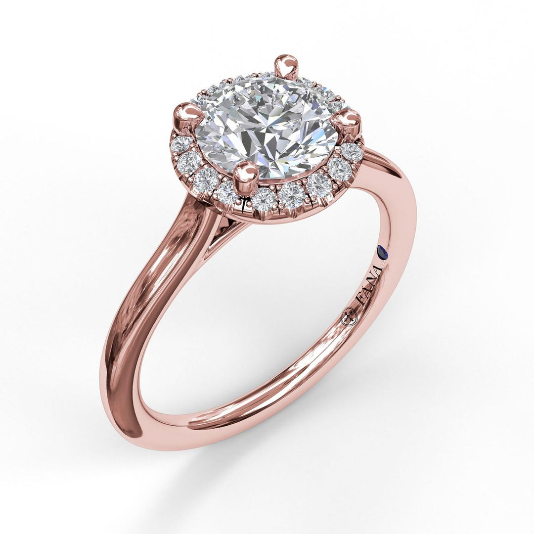 Classic Round Halo Engagement Ring