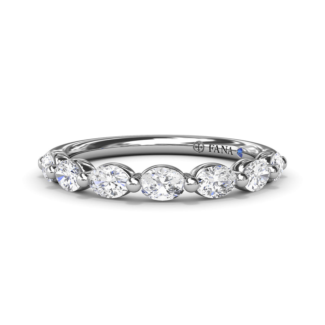 Oval Diamond Wedding Band