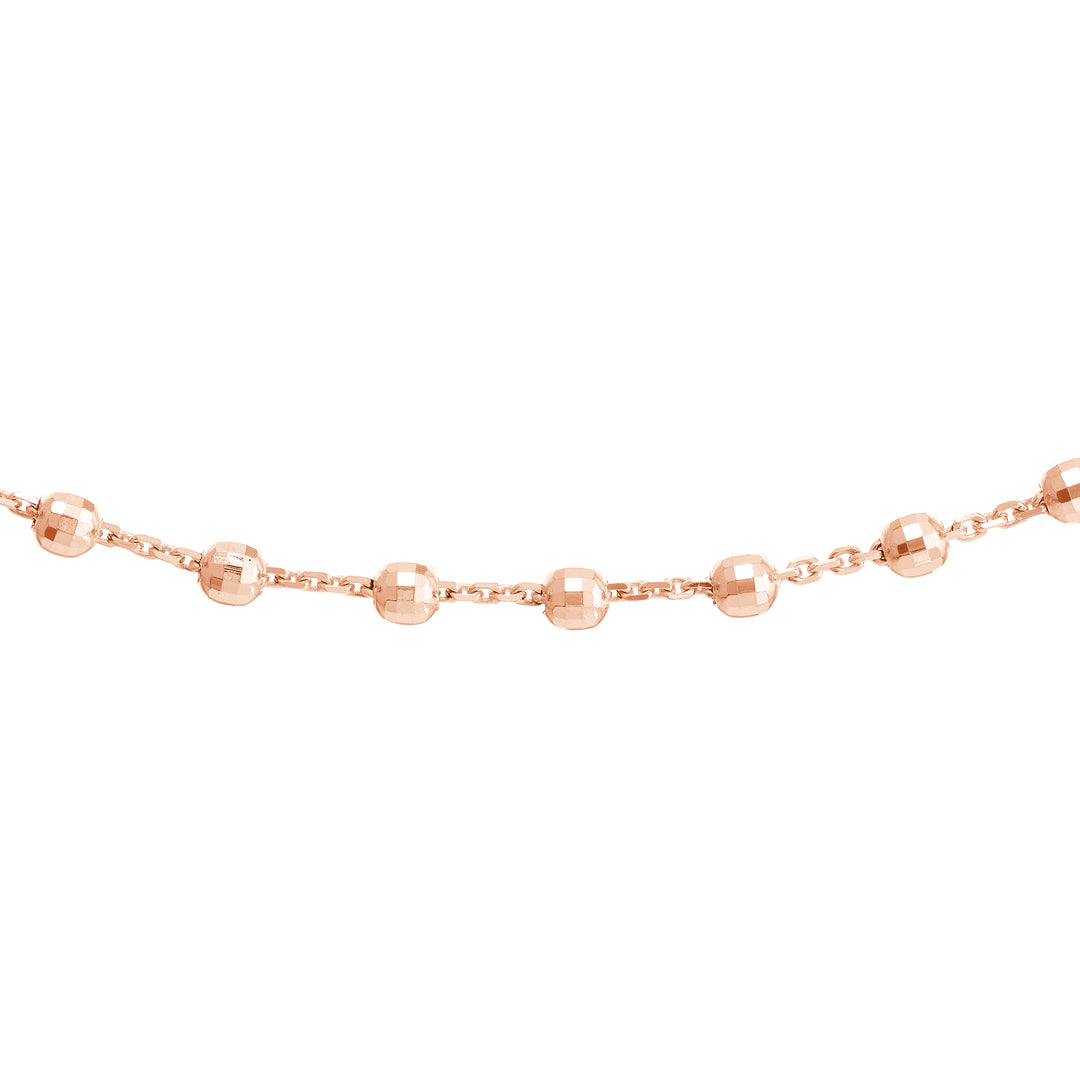 Diamond-Cut Bead Station Choker Chain