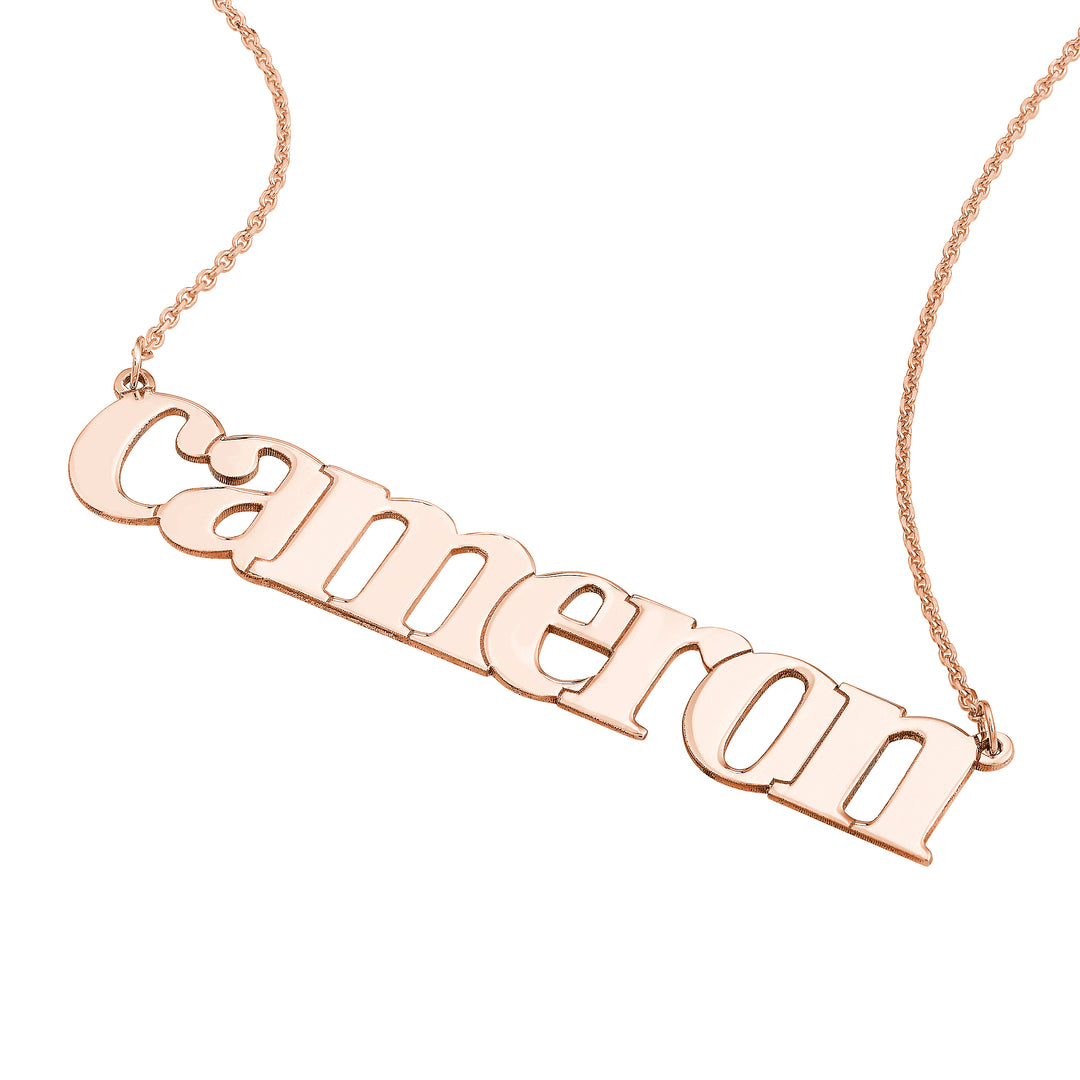 5mm Typewriter Font Nameplate Necklace