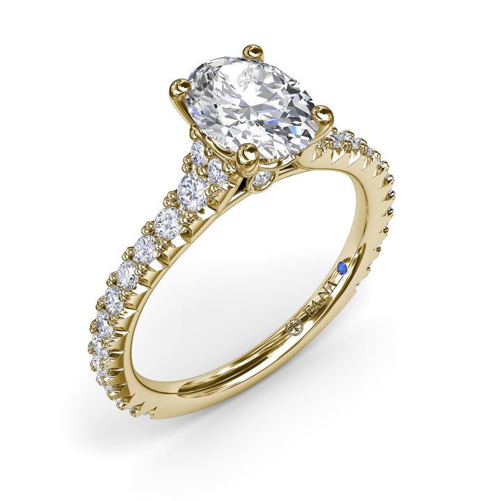 Sophisticated Side Cluster Diamond Band Engagement Ring