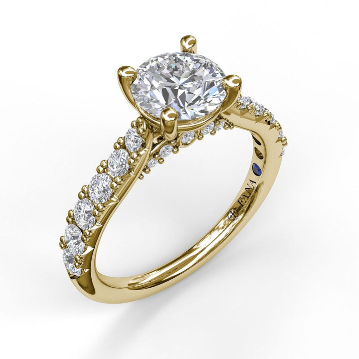 Delicate Classic Engagement Ring with Delicate Side Detail