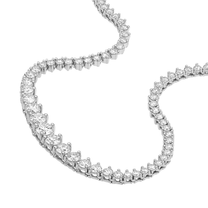 Diamond Graduated Half Tennis Necklace (3tcw)