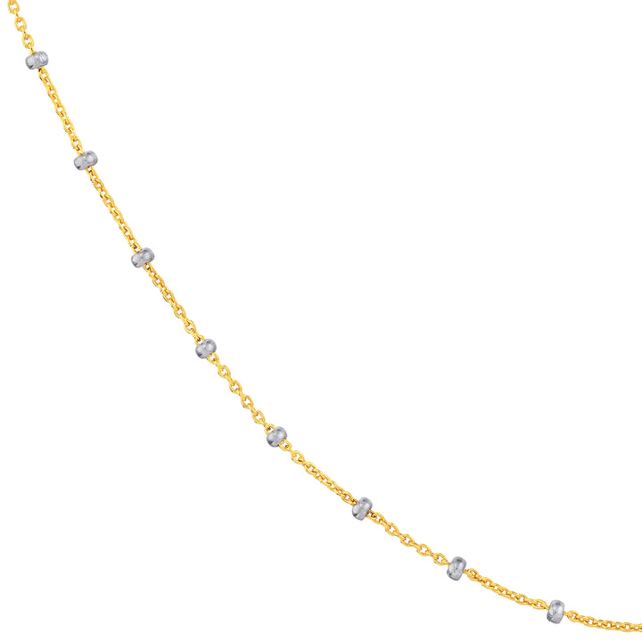 1.80mm Two-Tone Saturn Bead Chain with Spring Ring