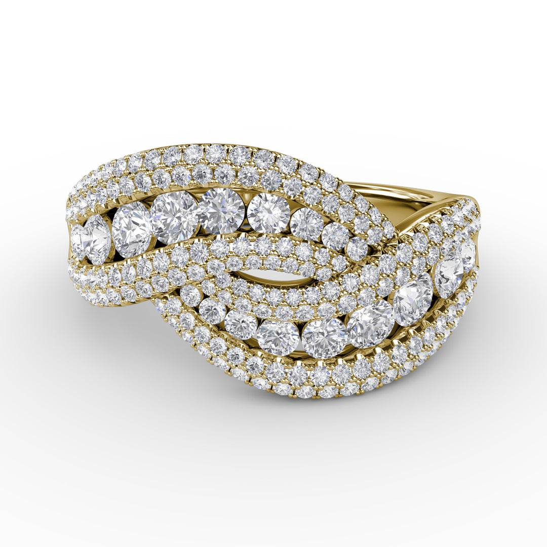 Intertwining Love Diamond Ring