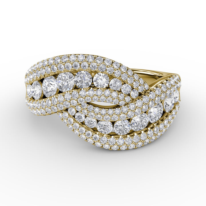 Intertwining Love Diamond Ring